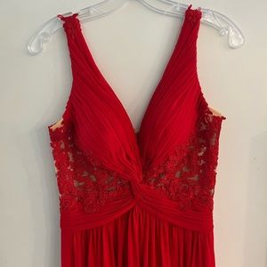 Sherri Hill red floor length dress